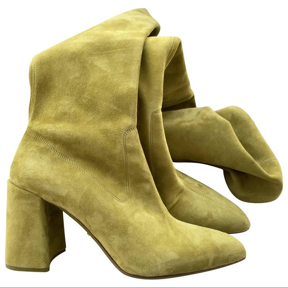 COPY - Prada Suede over the Knee yellow/green boot size 40IT